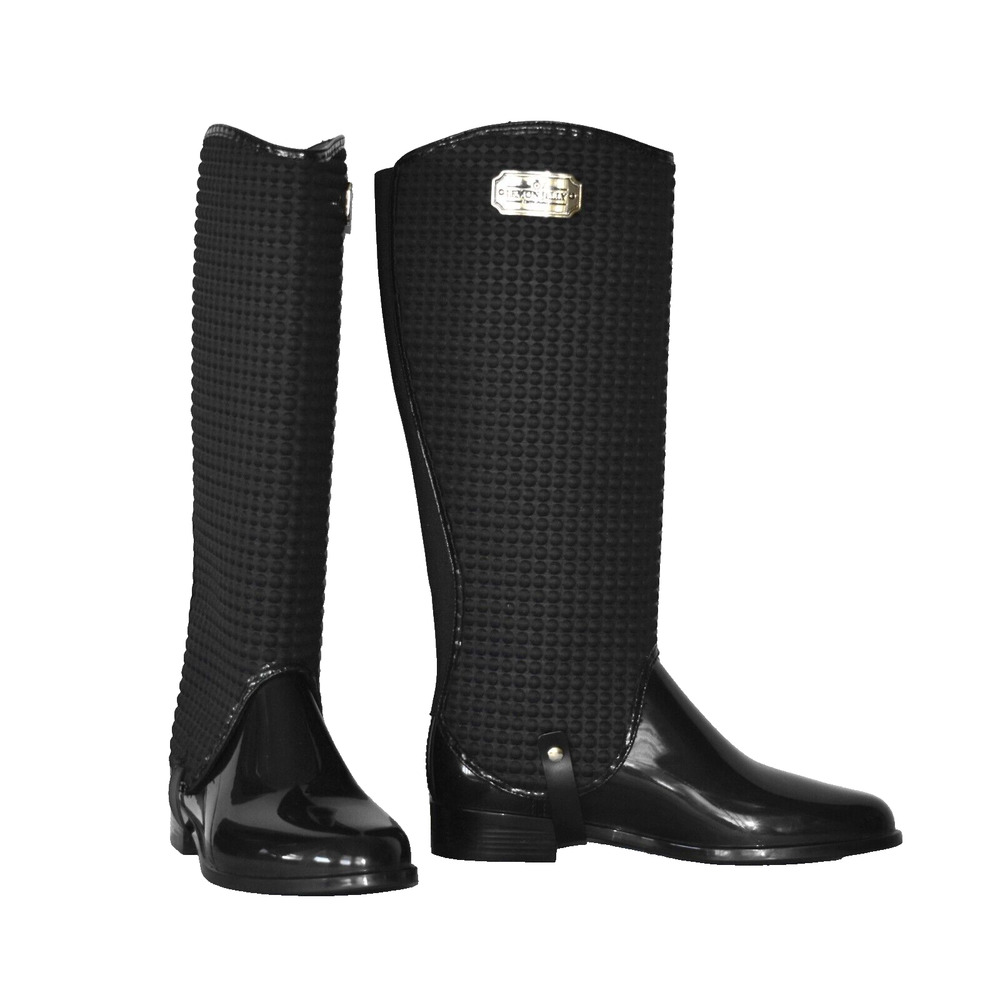 A8 Auth LEMON JELLY PICKY 2 in 1 Ankle Or Knee Hi Black PVC Boot Shoes Size 39